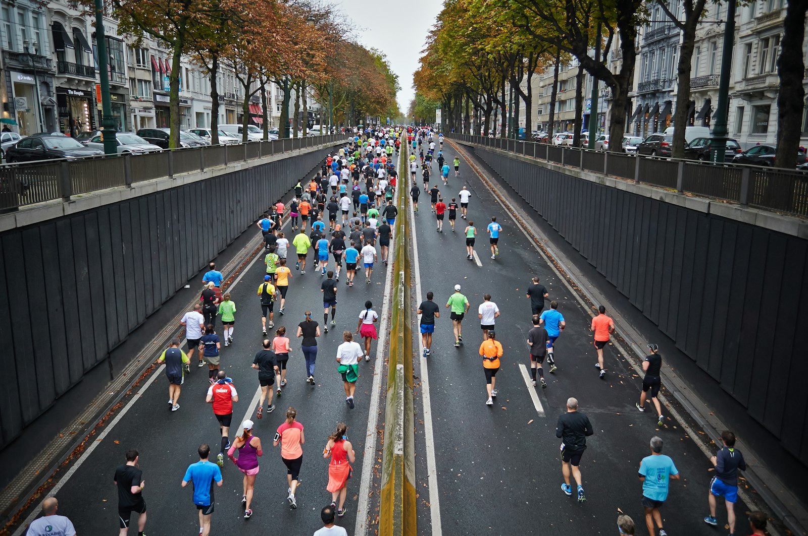 Athlete crossing a finish line